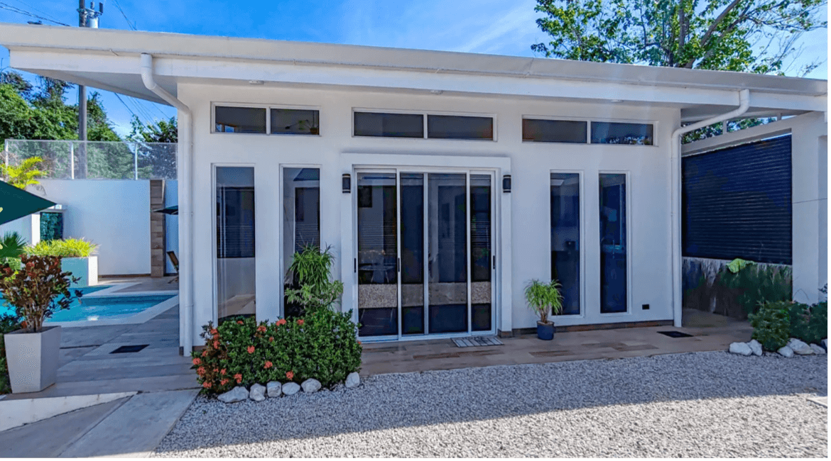 vue latérale extérieure jardin casa oasis costa rica