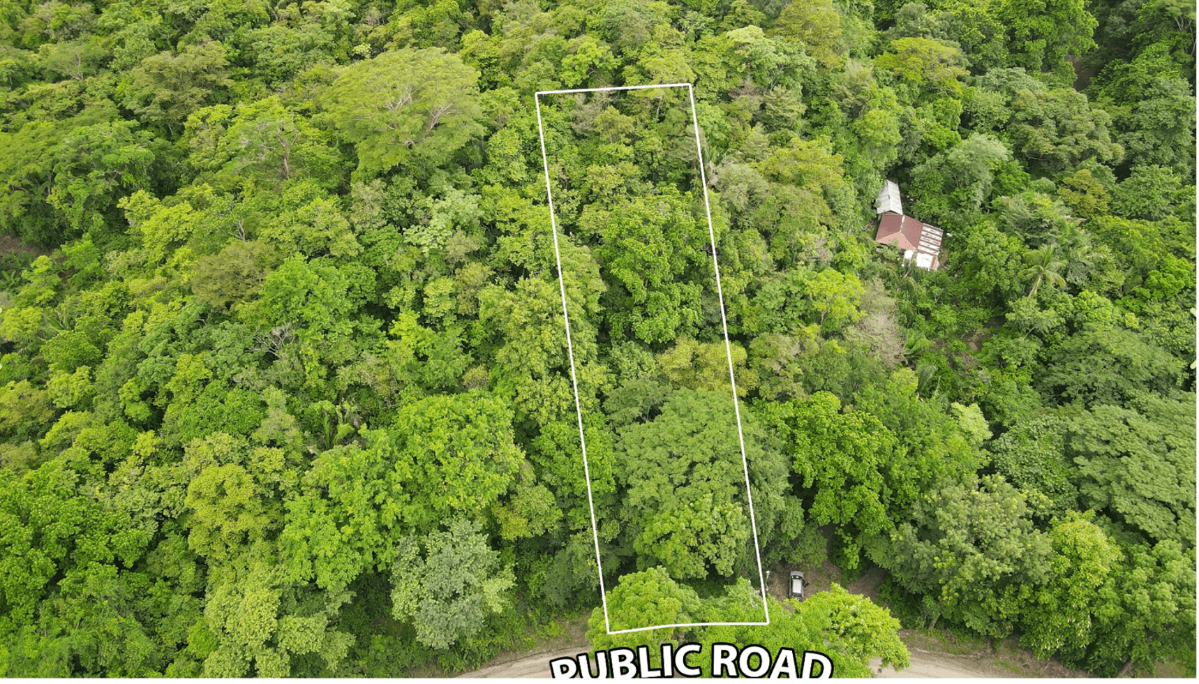 Lote El Bosque Façade aérienne terrain jungle avec façade sur route Lote El Bosque, Samara