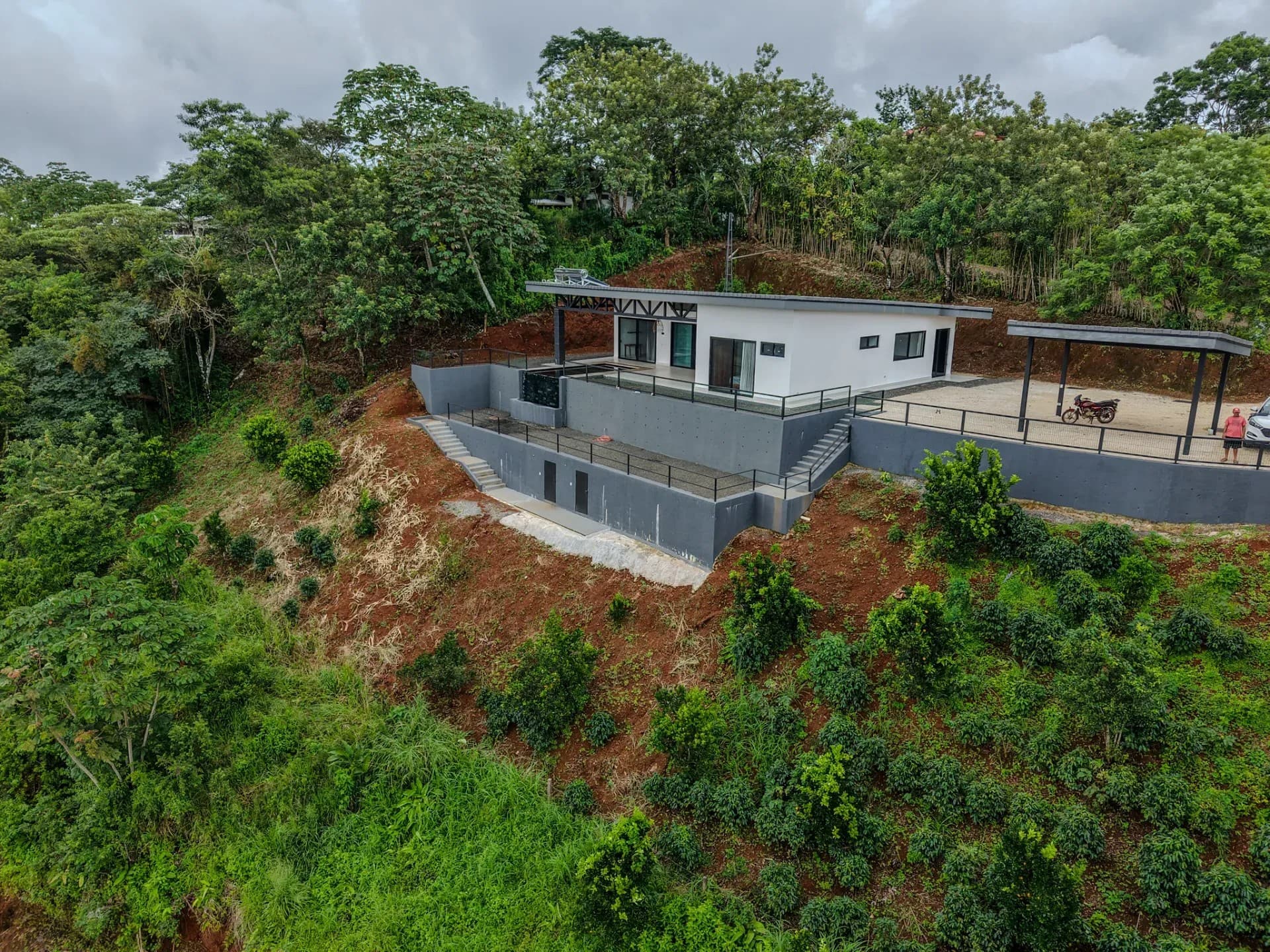 Vue aérienne de la Villa Eternal vue aérienne villa éternelle maison moderne sur la colline guanacaste