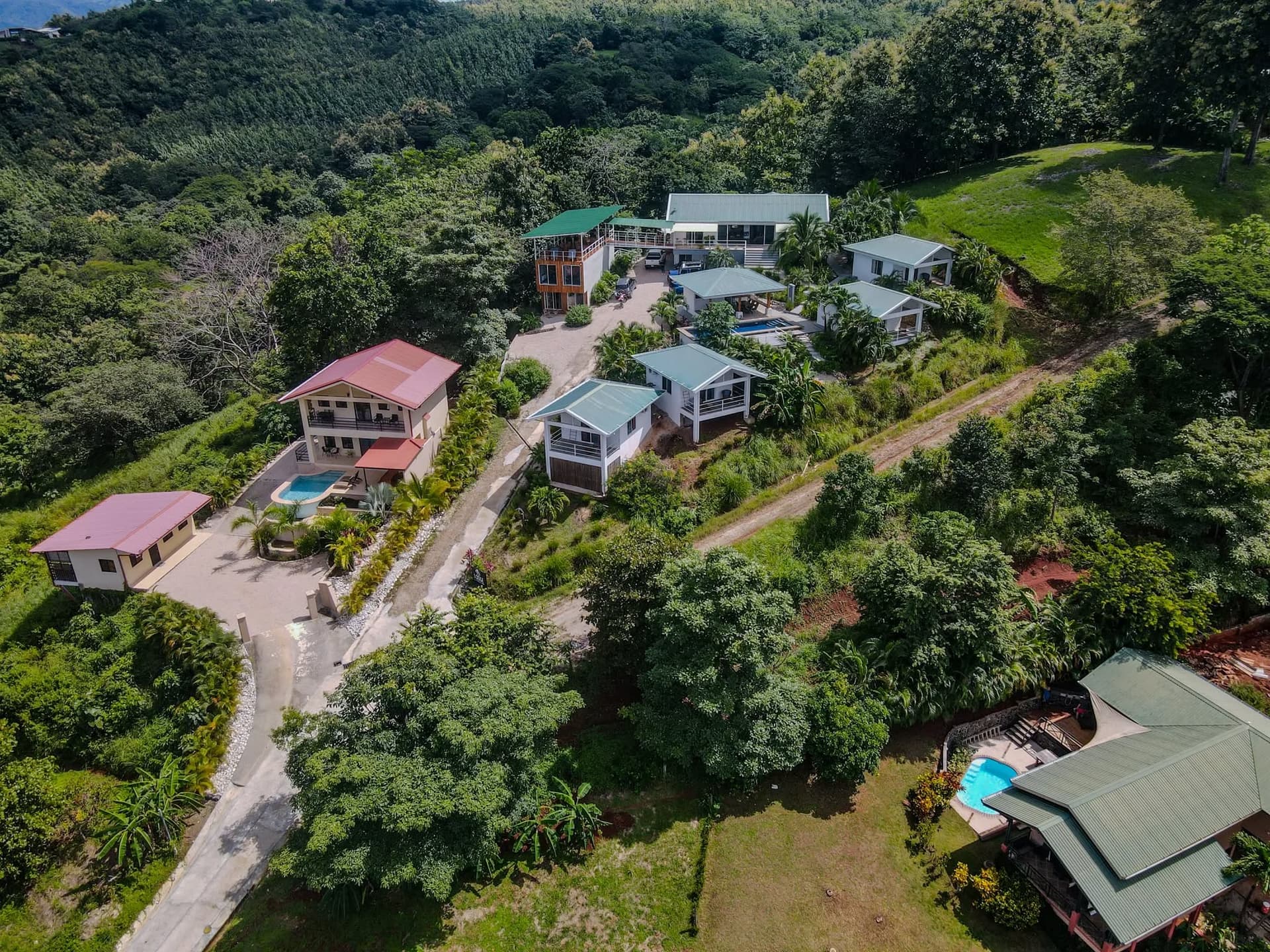 Vue aérienne de l’Infinity Retreat vue aérienne retraite infinity hôtel-boutique samara costa rica