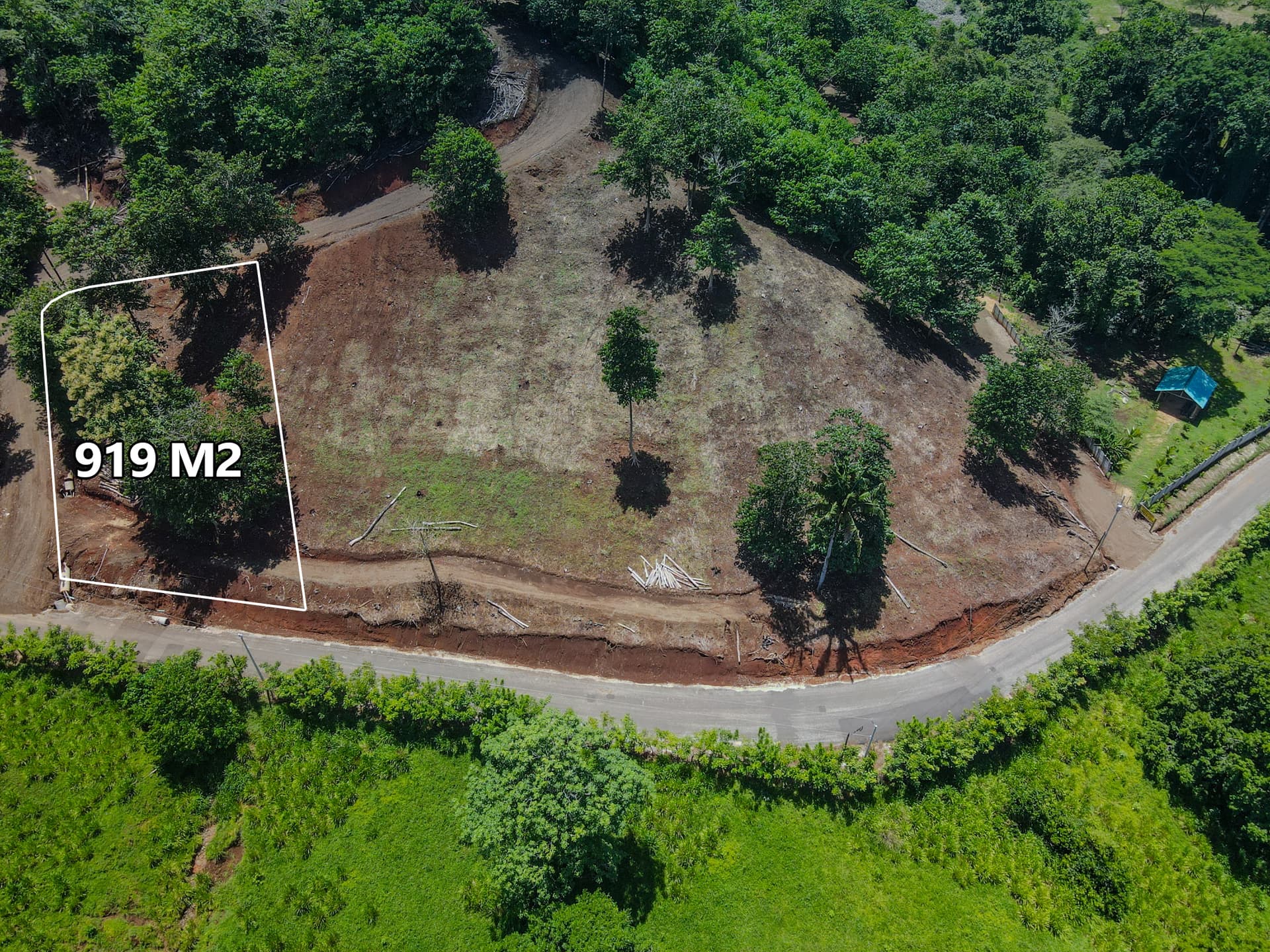 Lot 1 Rio Lajas Vue aérienne vue aérienne du lot 1 du projet Rio Lajas 919 m2 délimité