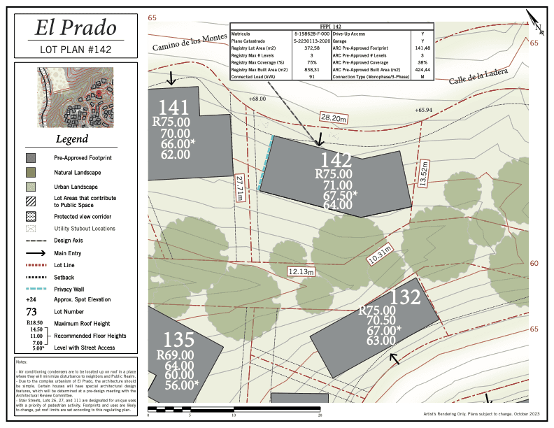 Plan du lot 142 Calle de la Ladera – Las Catalinas Costa Rica Plan du lot 142 Calle de la Ladera – Las Catalinas Costa Rica